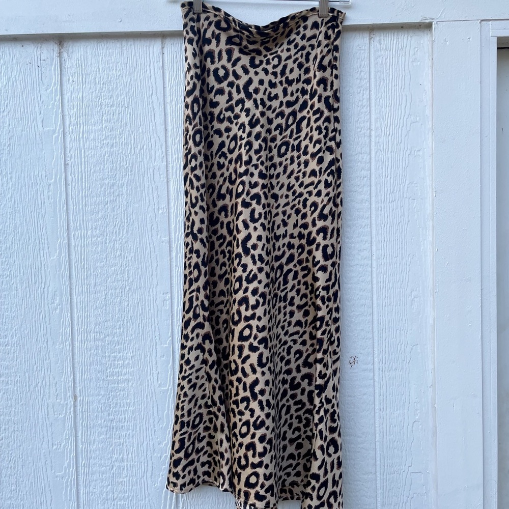 Leopard Print Midi Skirt